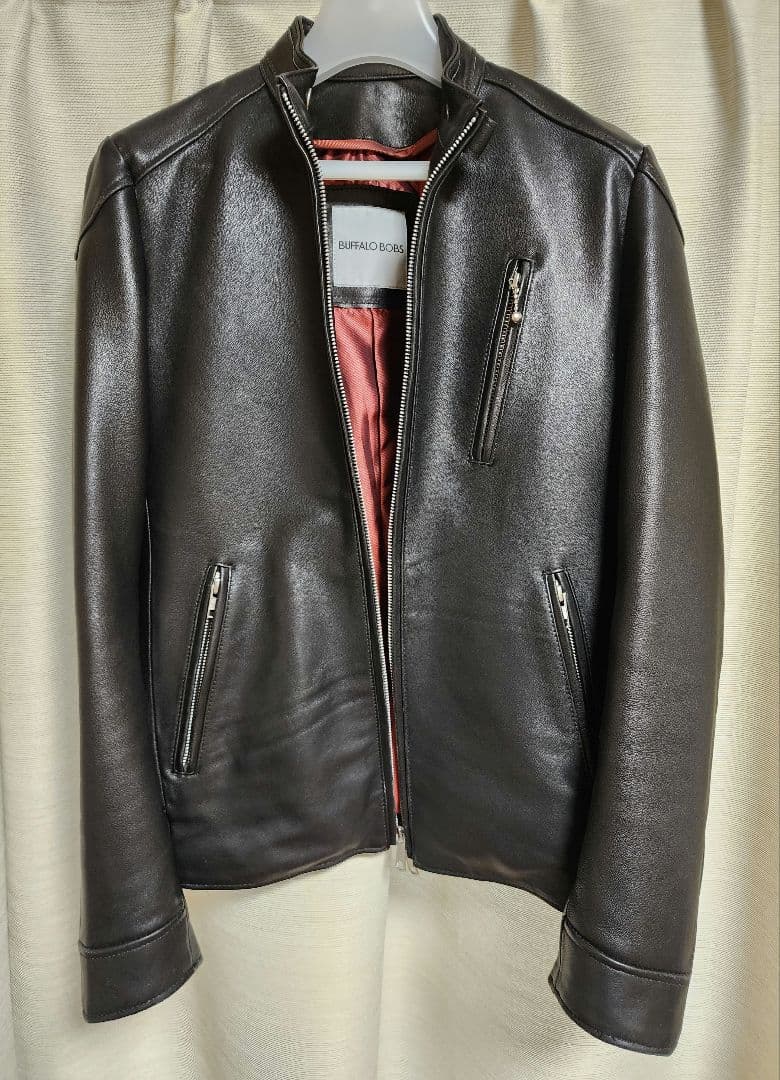 バッファーローボブスSサイズ 黒レザーシングルライダース！ダウンライナー付き！