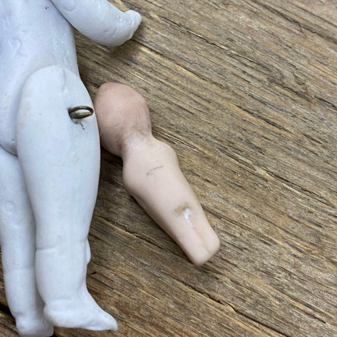 ドイツアンティーク チャイナヘッドドール 15cm ブロンド ビスクドールセット