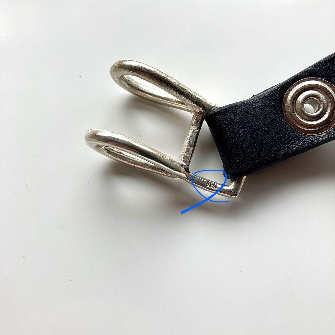 シルバー925 クロスボール　レザーベルト　BWL ハンドメイド