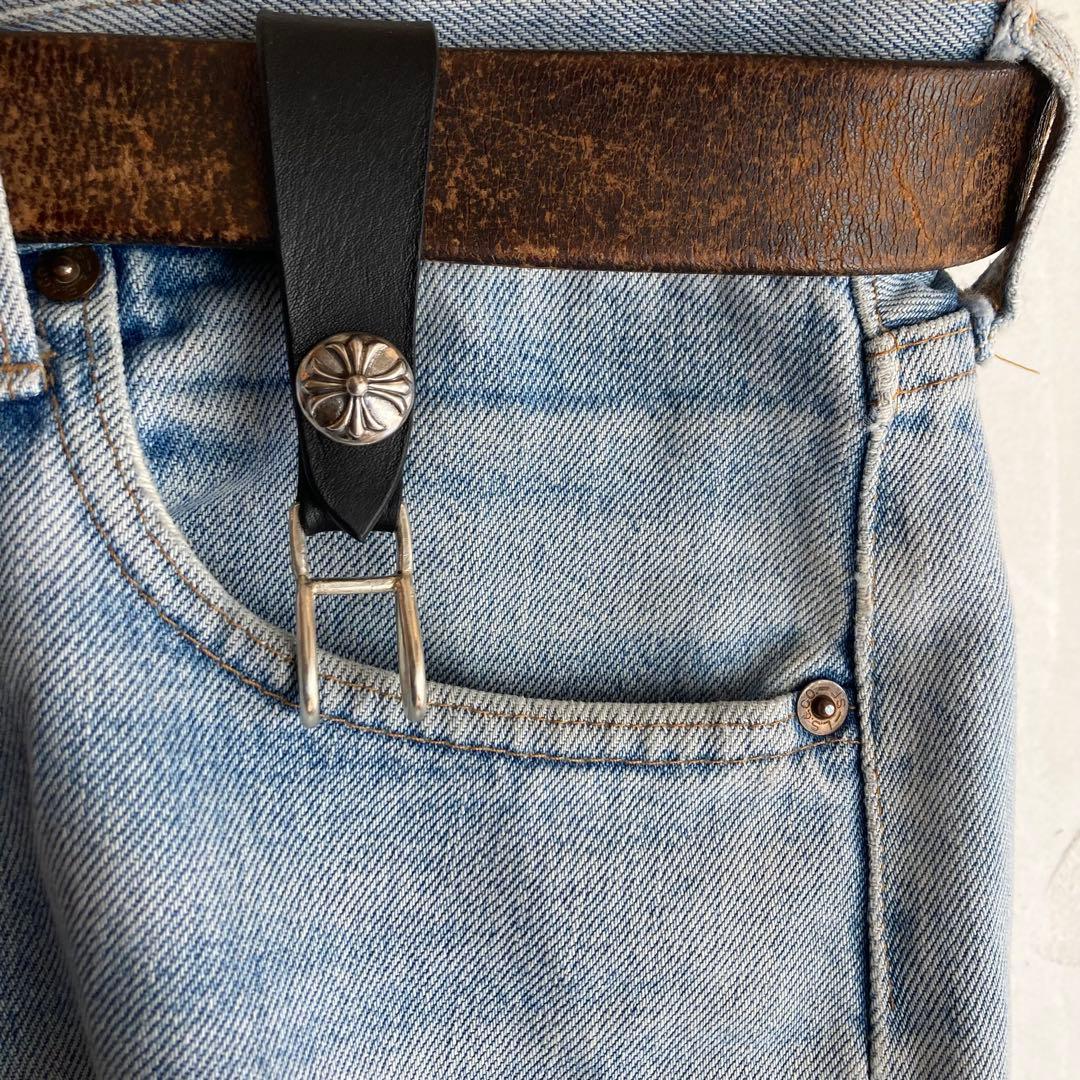 シルバー925 クロスボール　レザーベルト　BWL ハンドメイド