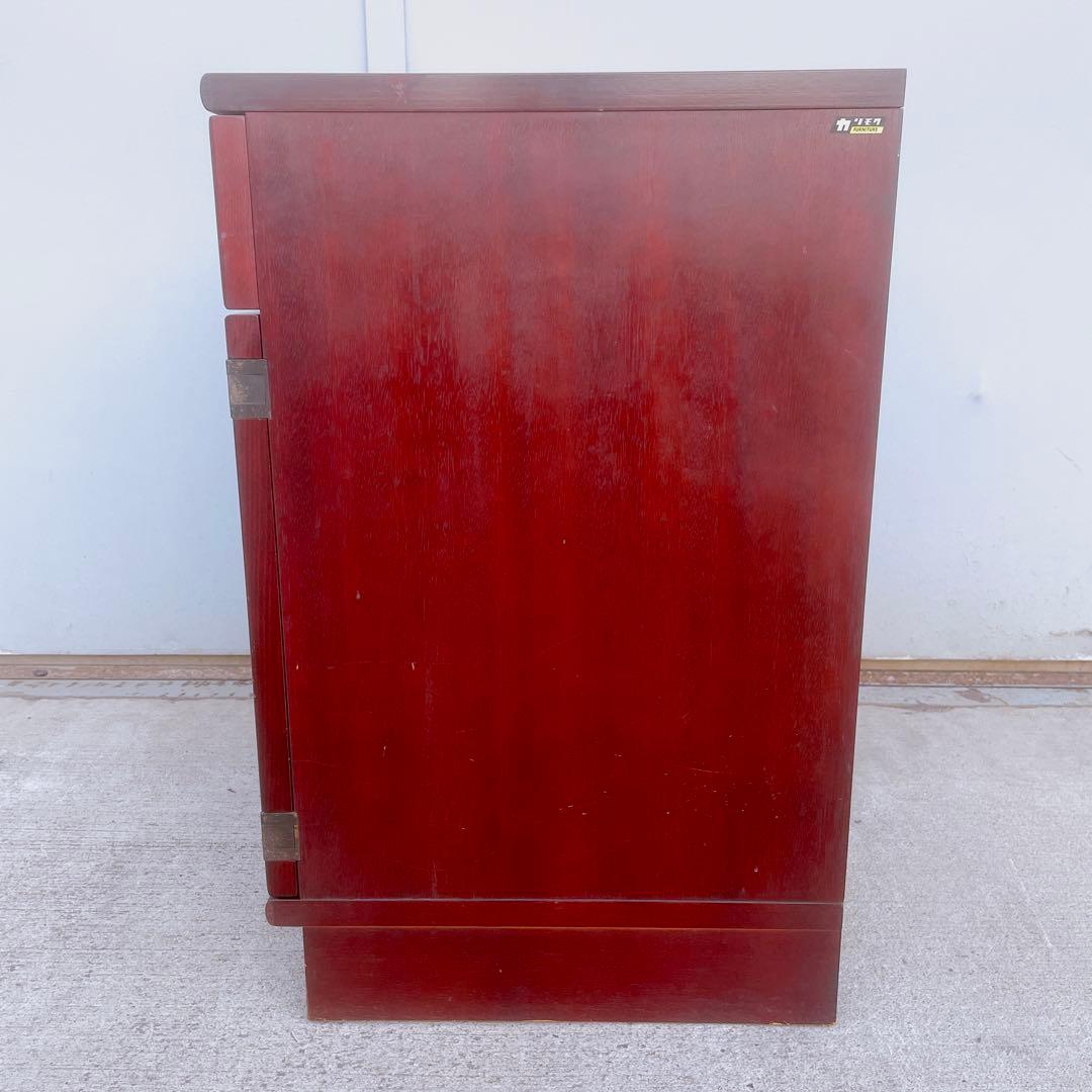 美品】オールドカリモク ダークブラウン 木製キャビネット サイド