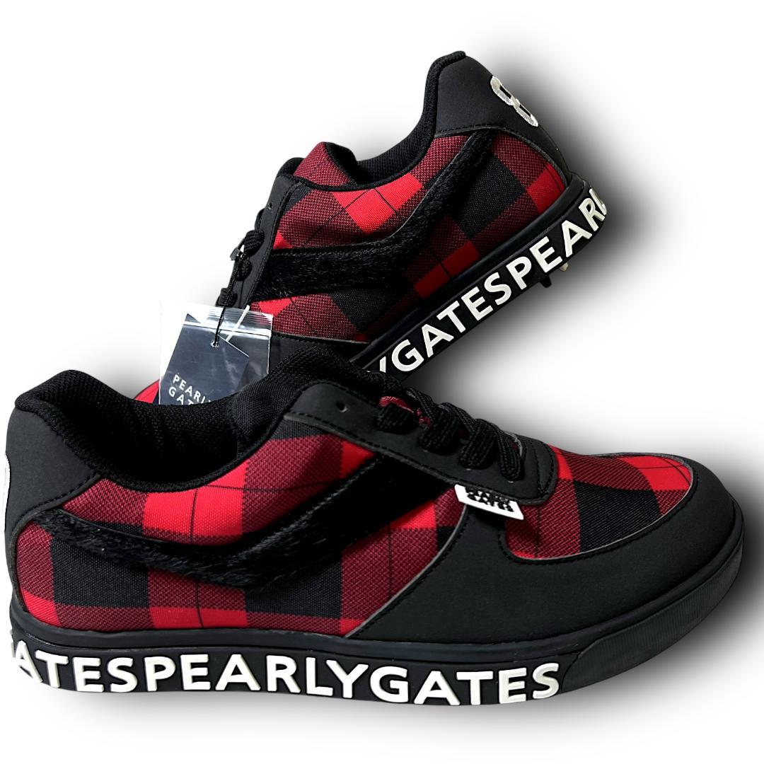 23cm パーリーゲイツ バッファローチェックゴルフシューズ 箱有り