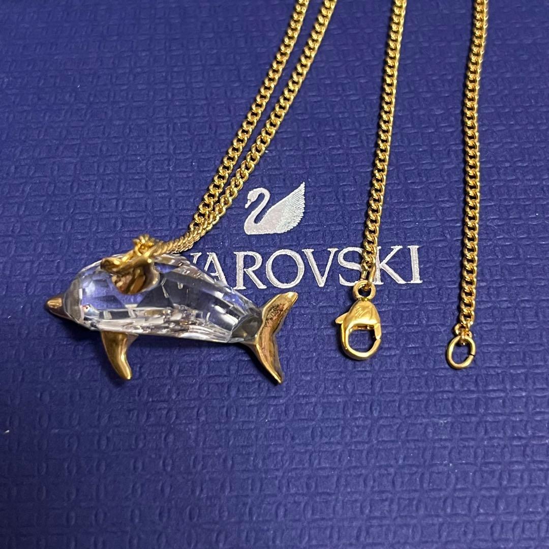 スワロフスキー ネックレス イルカ ドルフィン ヴィンテージ 正規品 極