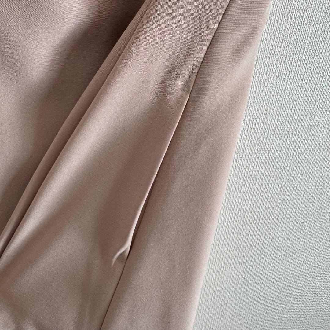 週末値下げ セルフォード ピンクベージュ 半袖 ひざ丈ワンピース ファー襟 38