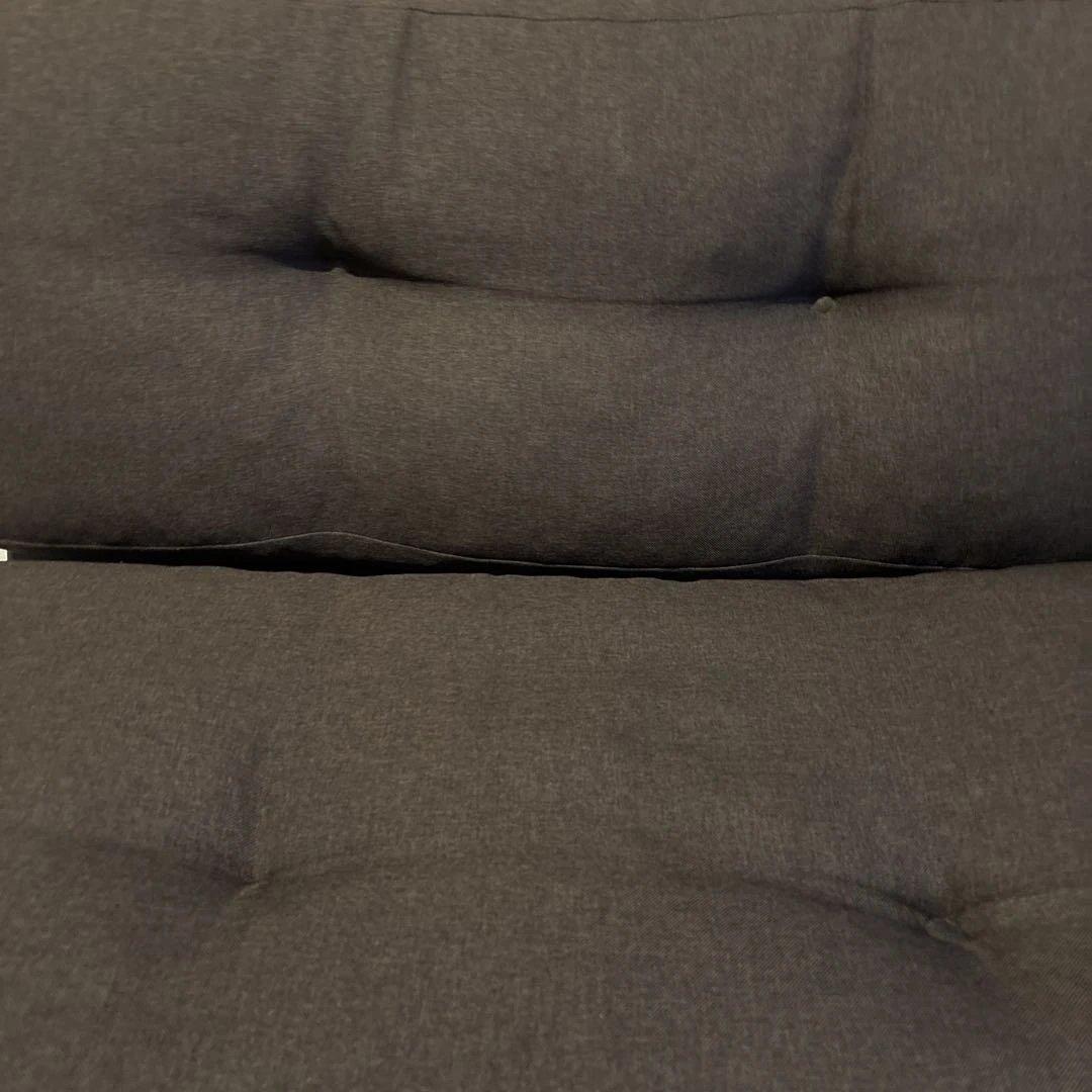 ダークグレー クッション付きリクライニングソファ