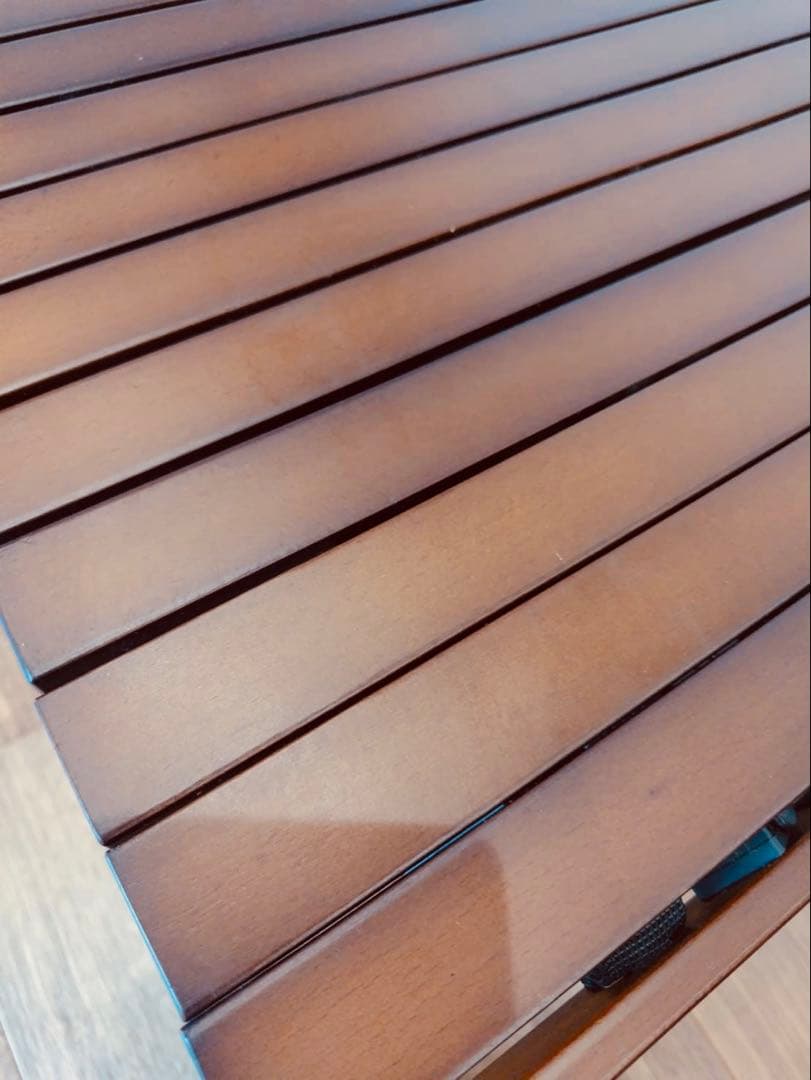 FIELDDOOR ウッドロールテーブル（ダークブラウン） 70×120cm