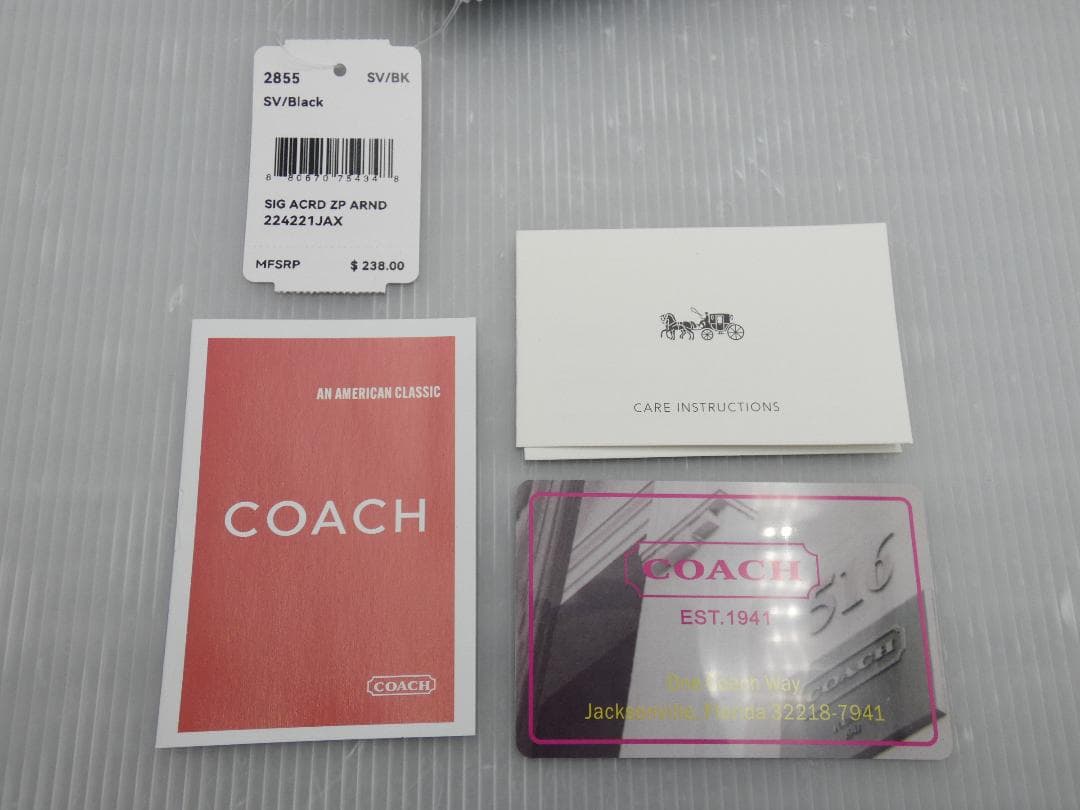 【新品】COACH コーチ ラウンド 長財布 2855 キルティング ウォレット