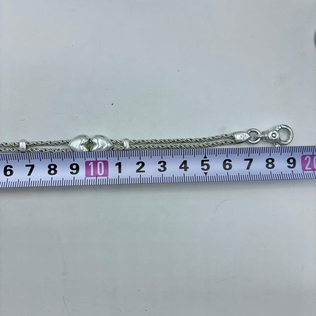 【箱、袋付き】ティファニー ダブルロープ ハート ブレスレット 19cm 美品