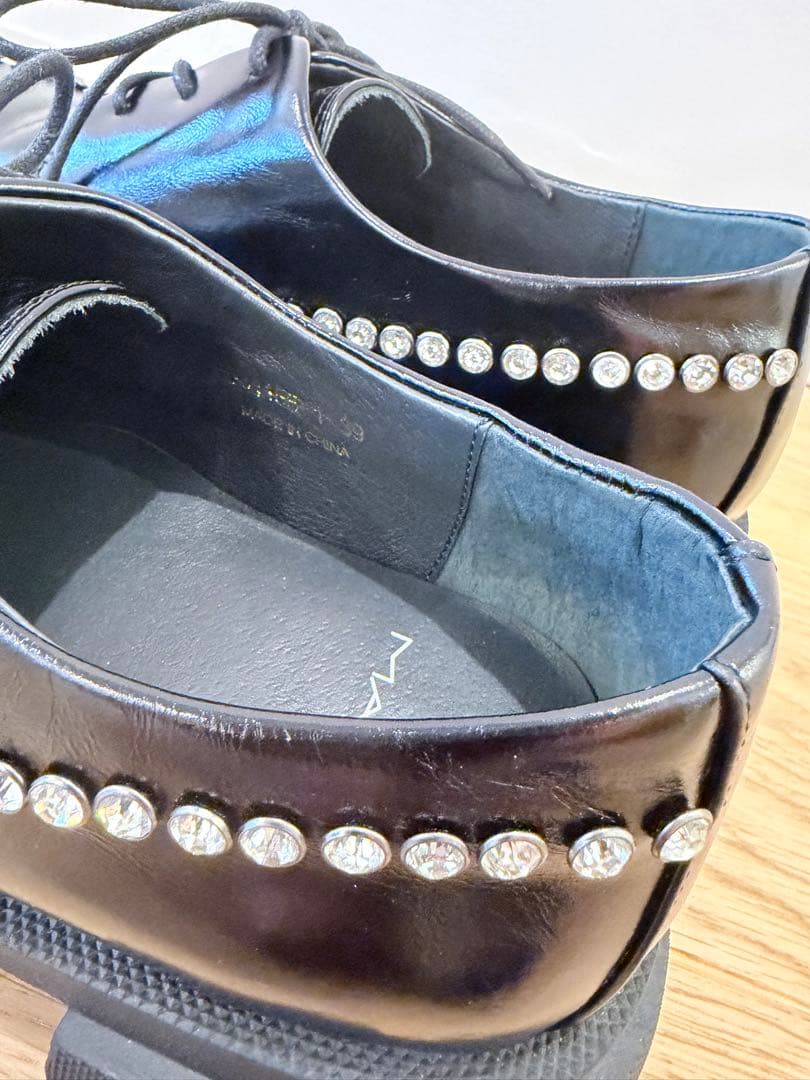 【1/4迄特価！】MANA スタッズレースアップシューズ（ビジュー）24.5cm