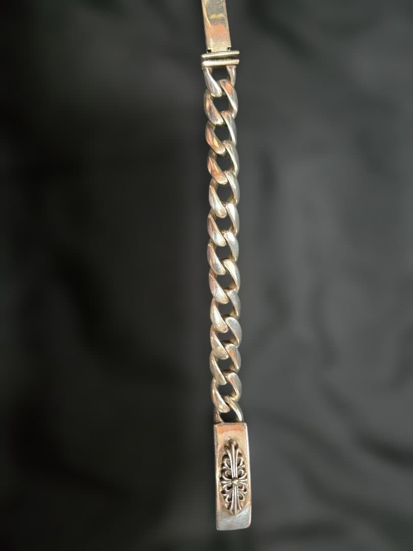 シルバー925 チェーンブレスレット 彫刻入り