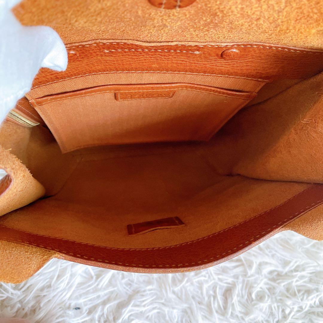 genten ゲンテン 封筒型 リュック レザー キャメル　ブラウン