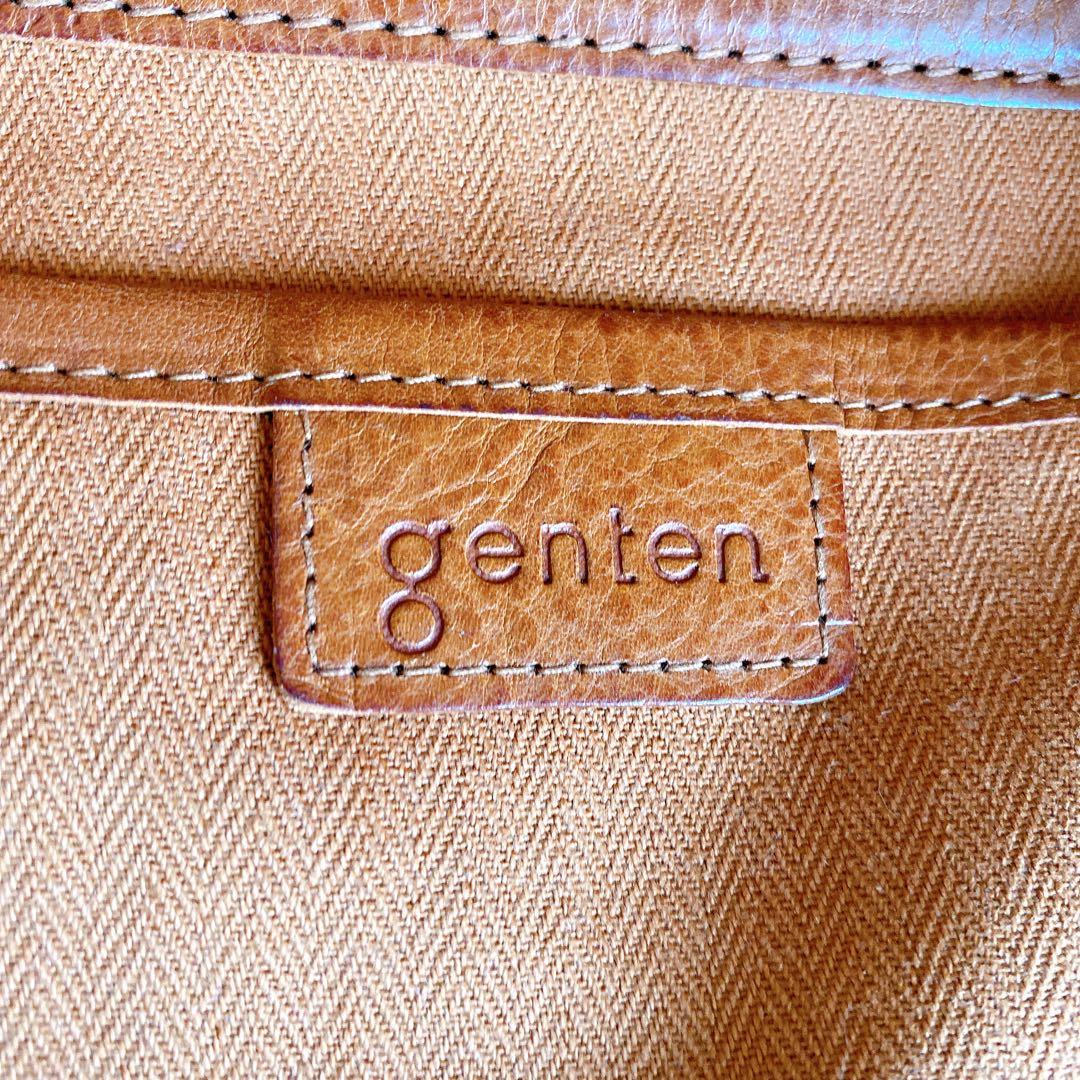 genten ゲンテン 封筒型 リュック レザー キャメル　ブラウン