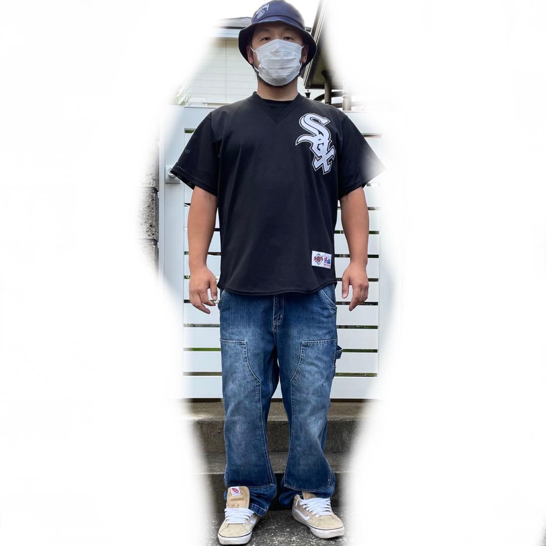 USA製 90s　シカゴ ホワイトソックス古着厚手メッシュ ビジターゲームシャツ