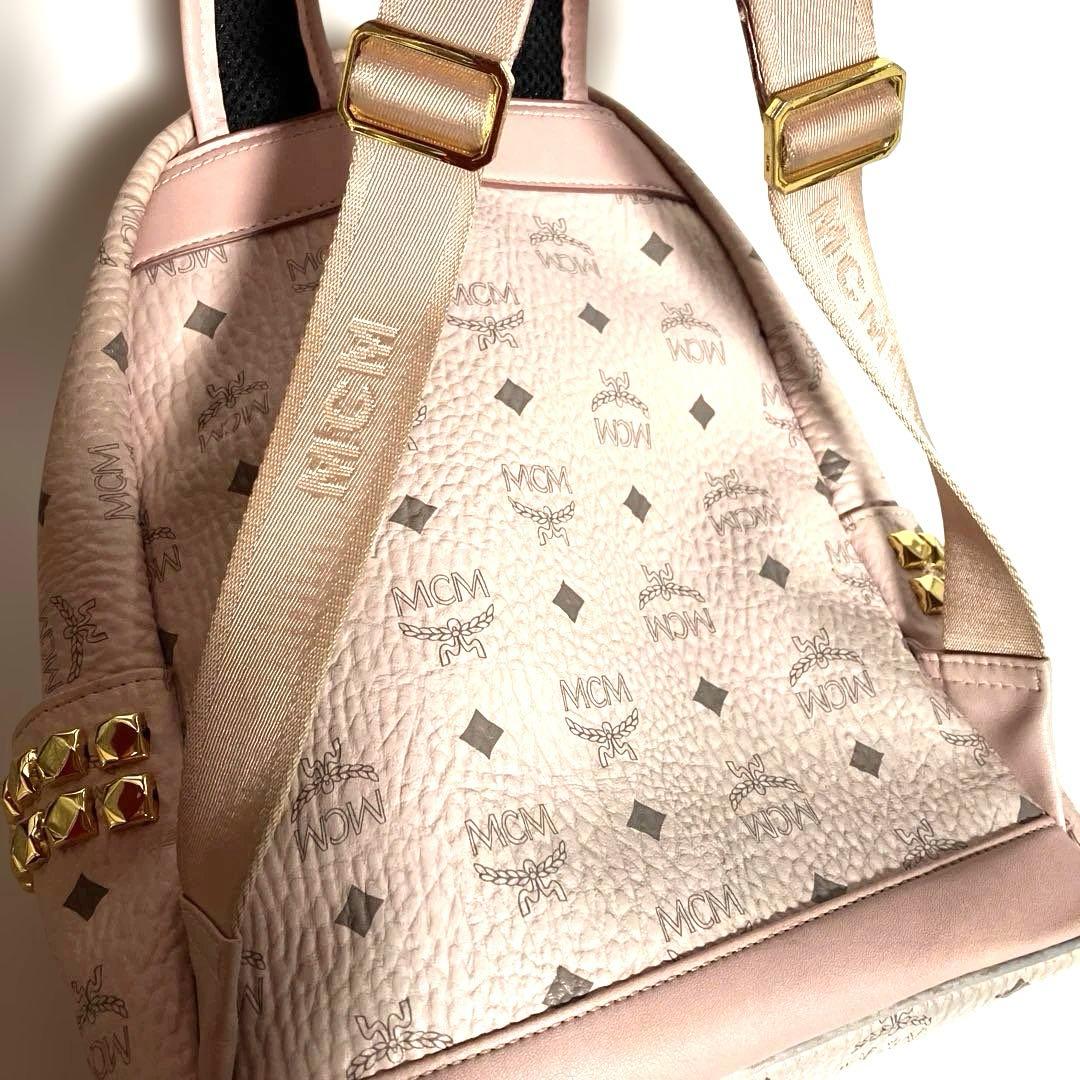 【廃盤品】MCM ヴィセトス パウダーピンク スタッズ リュック