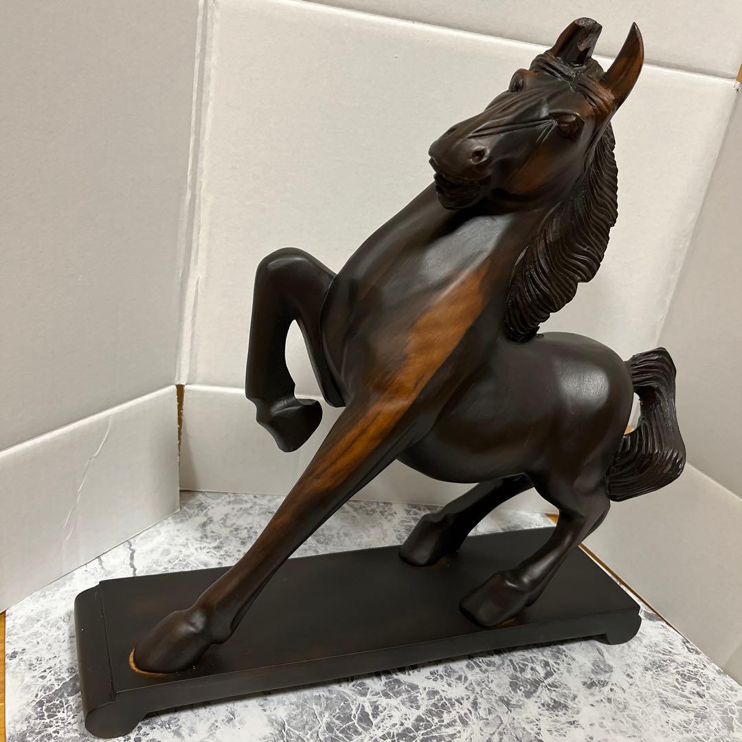 馬 置物 木彫り - メルカリ