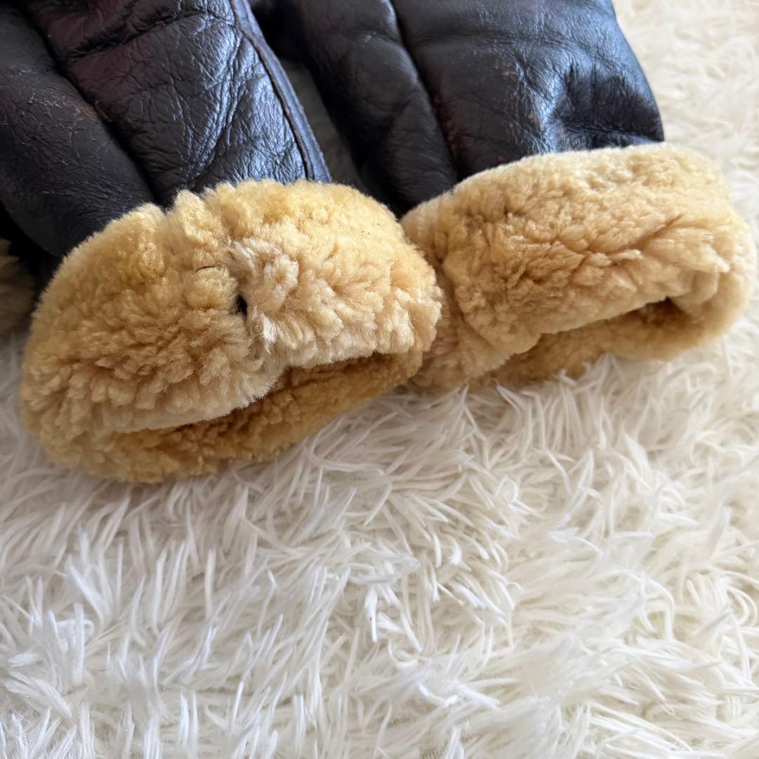 【美品】デュランテ　フライトジャケット　B-3 ムートンジャケット　濃茶　L