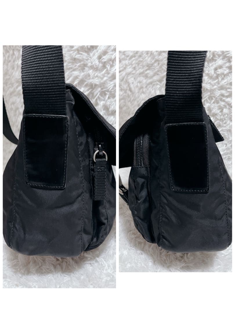 PRADA ショルダーバッグ　カメラバッグ　ナイロン 三角ロゴ 黒　ベルト