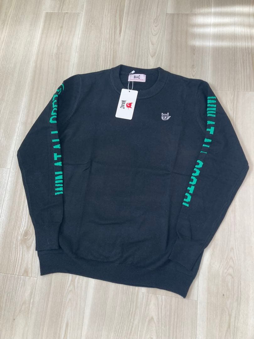 新品WAACゴルフメンズニットLサイズ黒