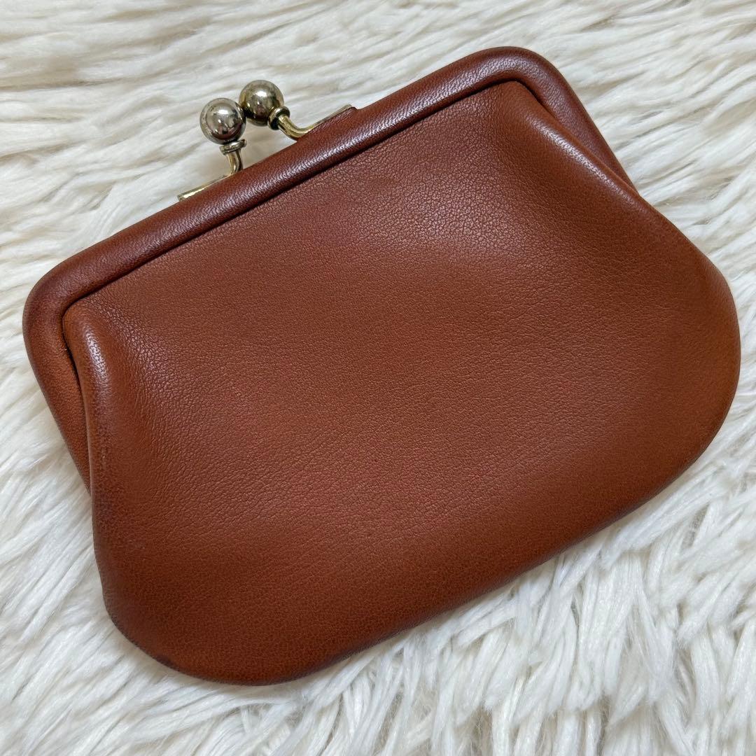 【希少美品】オールドコーチ　がま口 ケース　 グラブタンレザー　ブラウン