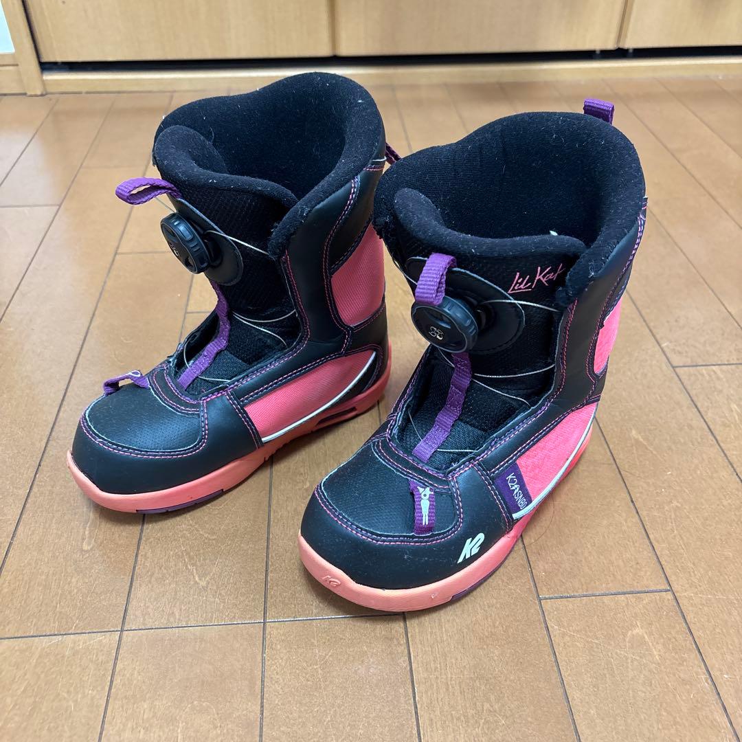 子供用スノーボード3点セット(ボード110、ビンディング、K2ブーツ19.5)