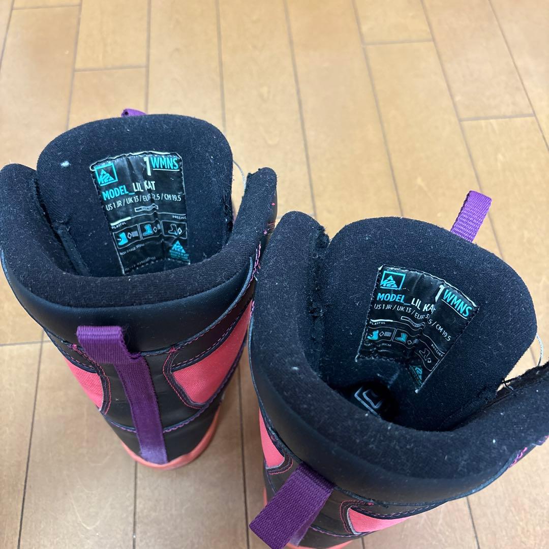 子供用スノーボード3点セット(ボード110、ビンディング、K2ブーツ19.5)