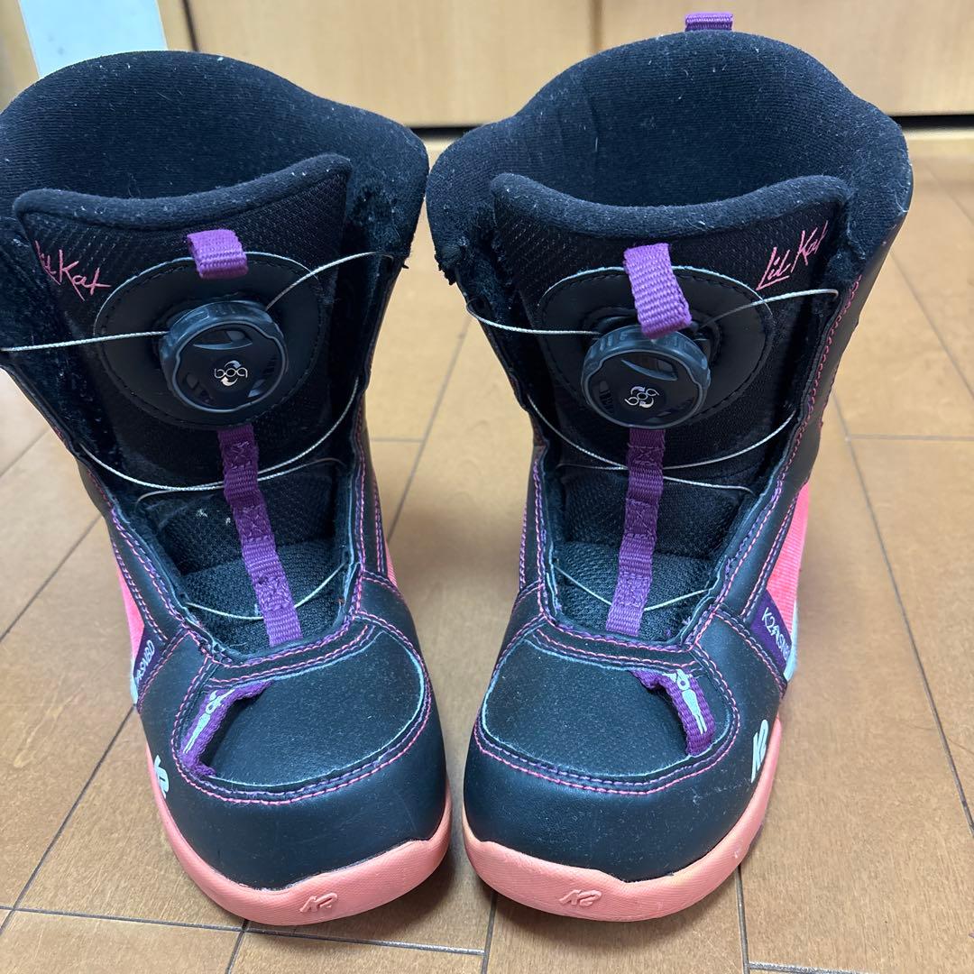 子供用スノーボード3点セット(ボード110、ビンディング、K2ブーツ19.5)