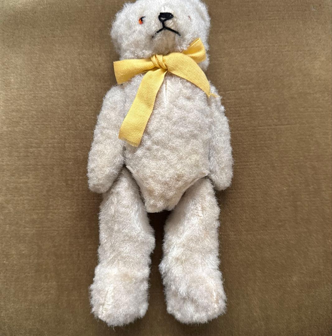 ドイツヴィンテージベア　ピーナッツベア　ホワイト　ドイツアンティークベア