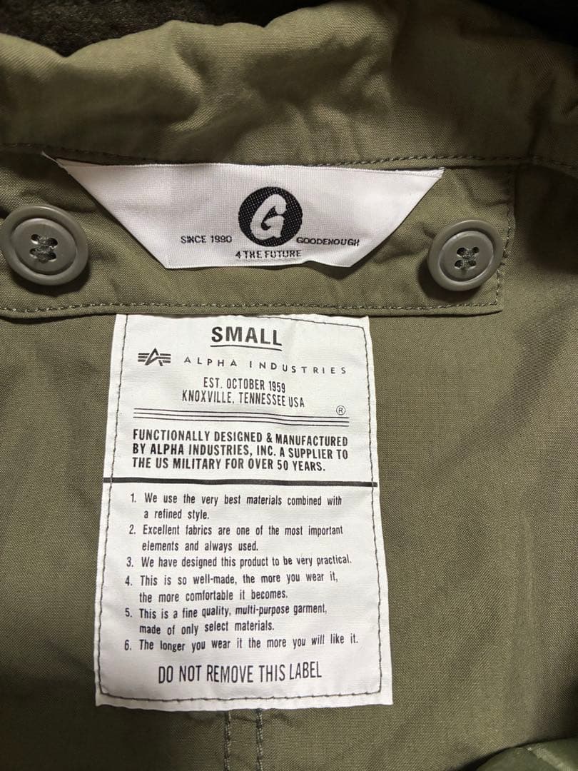 【新品同様】グッドイナフ　モッズコート　袖裏トリコ　S 新品同様　ライナー付