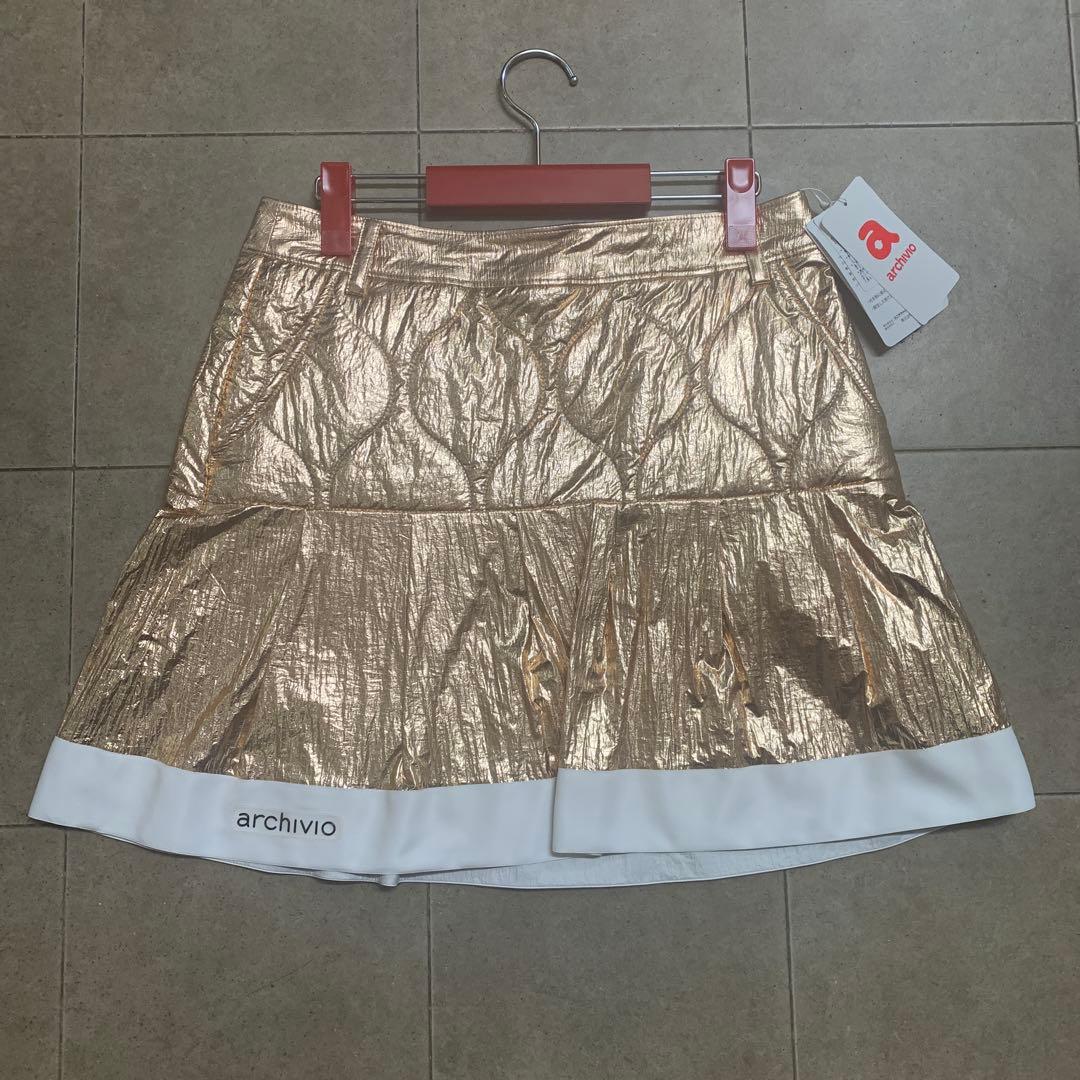 archivio ゴールド プリーツスカート 40