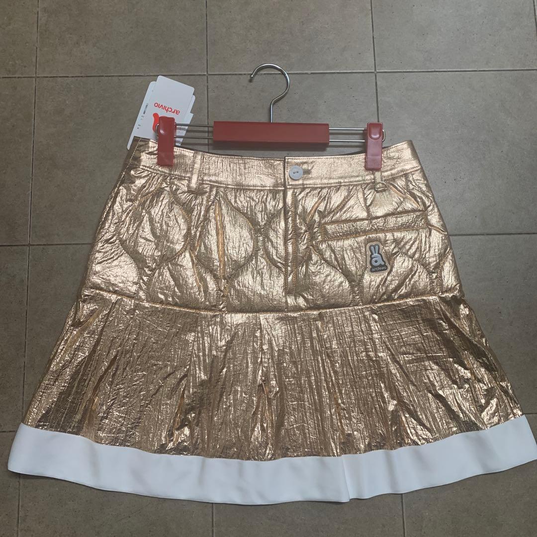 archivio ゴールド プリーツスカート 40