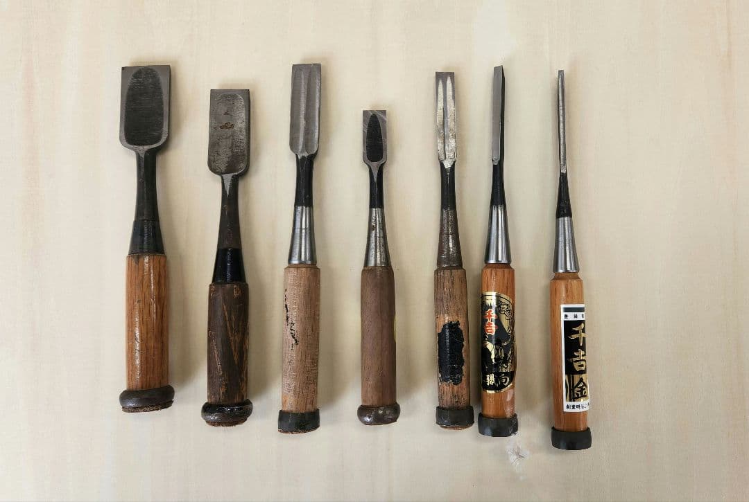 大工道具　本職用鑿　7丁　まとめ売り