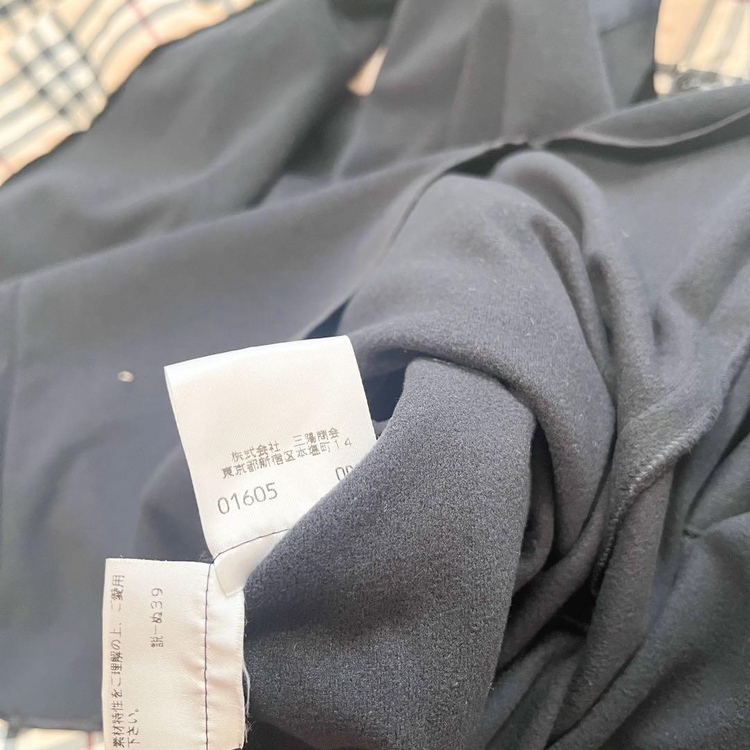 バーバリーロンドン　ステンカラーコート　ノバチェック　ライナー付　40