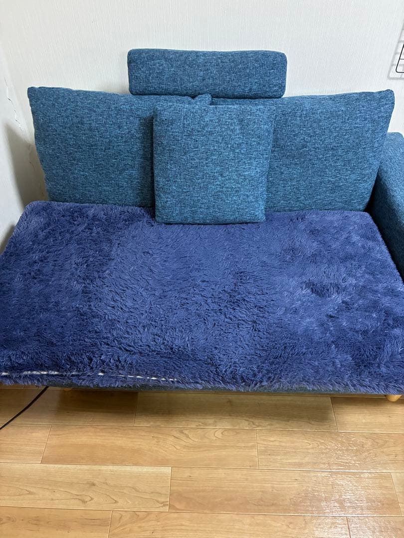 近い地域推奨　引き取り限定　ロウヤ　L字型ソファセット　ネイビー