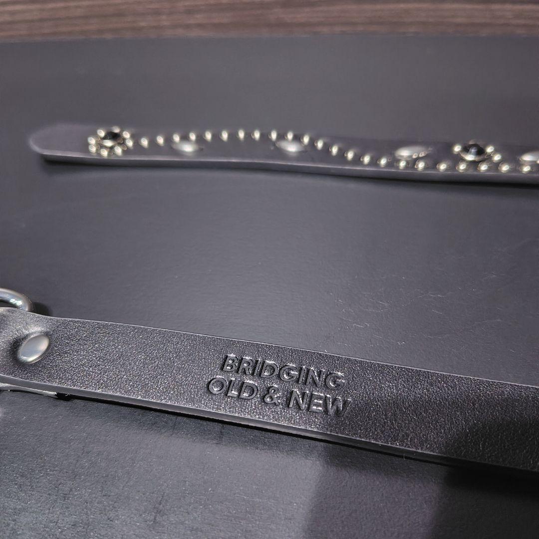 フラワー黒□本革レザーフルスタッズナローベルト☆アメカジ古着