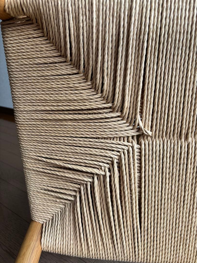 無印オーク材ペーパーコードアームチェア