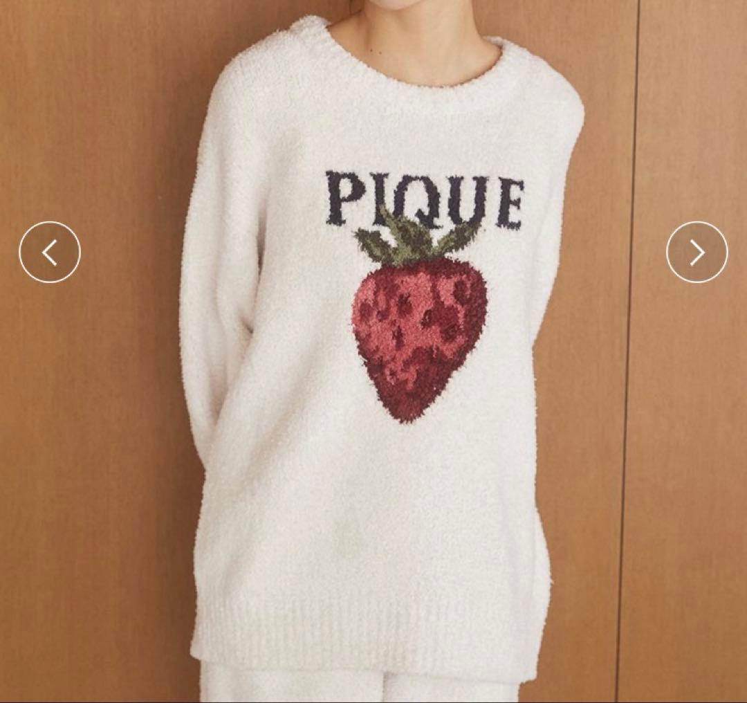 ジェラートピケ メランジストロベリージャガードプルオーバー いちご