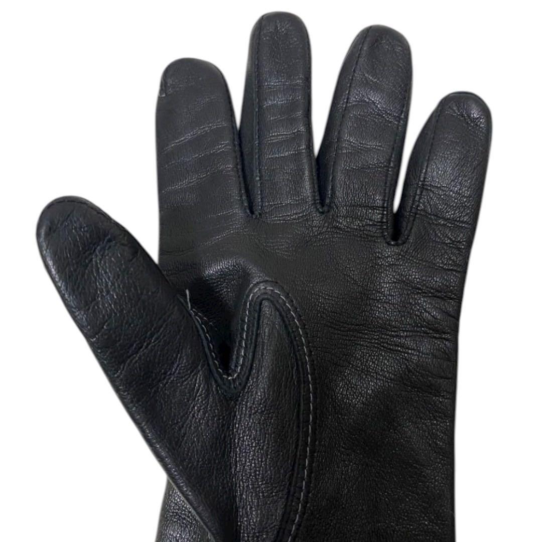 LOUIS VUITTON ダミエ柄　未革　ブラック　レザーグローブ