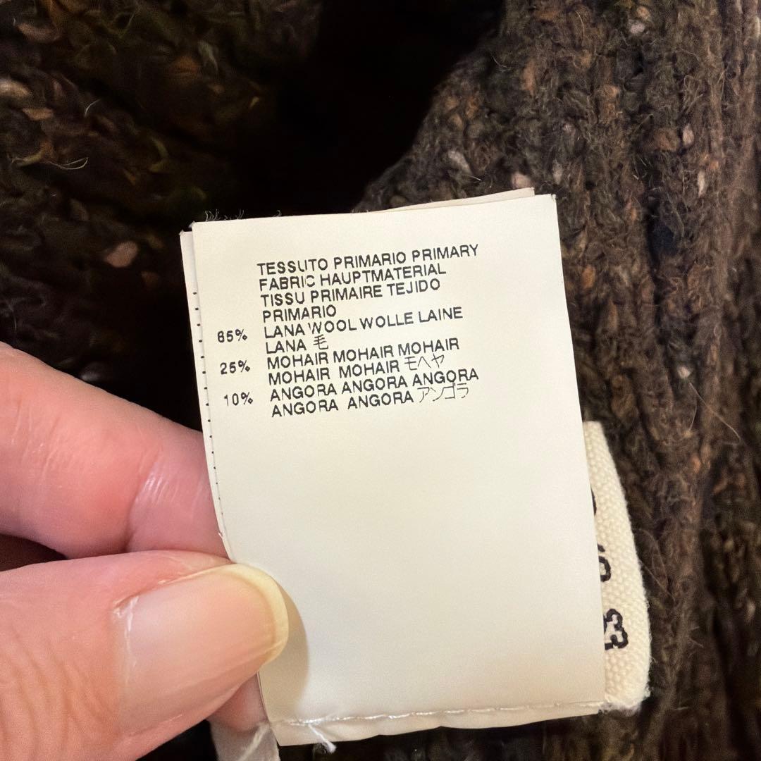 Maison Martin Margielaリブ編みブラウンマフラー