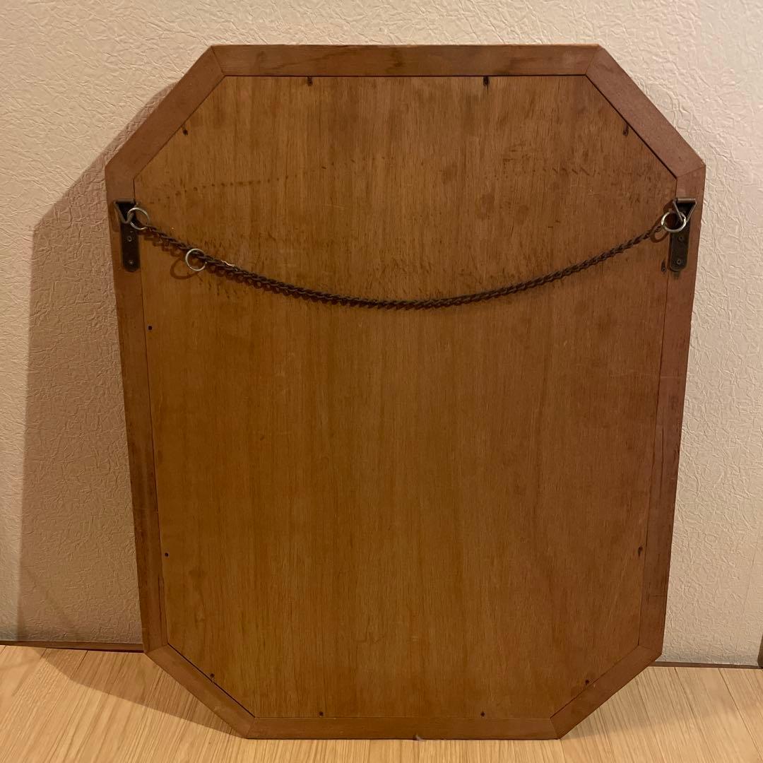 アンティーク　レトロ　壁掛け鏡　八角形ミラー ウォールミラー