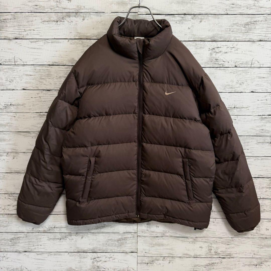 【希少XL】ナイキ☆刺繍ロゴ ダウンジャケット☆人気カラー ブラウン897