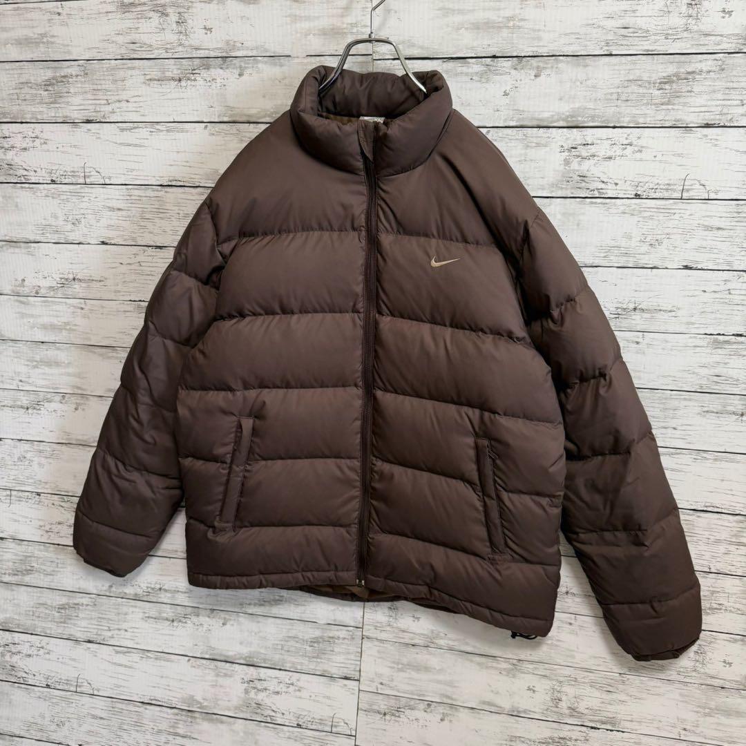 【希少XL】ナイキ☆刺繍ロゴ ダウンジャケット☆人気カラー ブラウン897