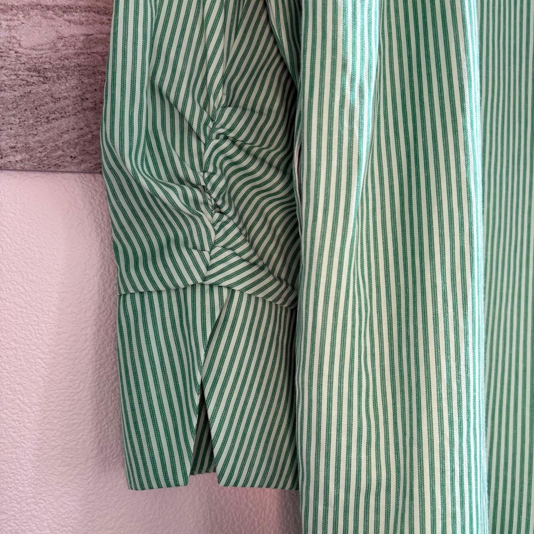 Ameri STRIPE SHIRT ROMPERS グリーン　M