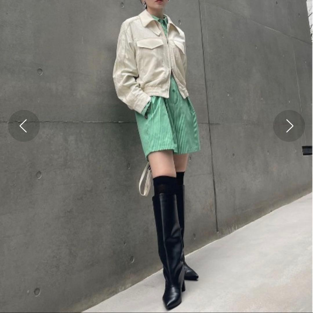 Ameri STRIPE SHIRT ROMPERS グリーン　M