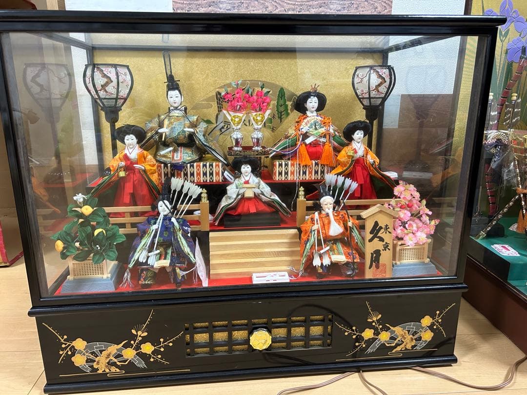 ガラスケース入り 雛人形 久月 ひな壇 オルゴール付き L108503813