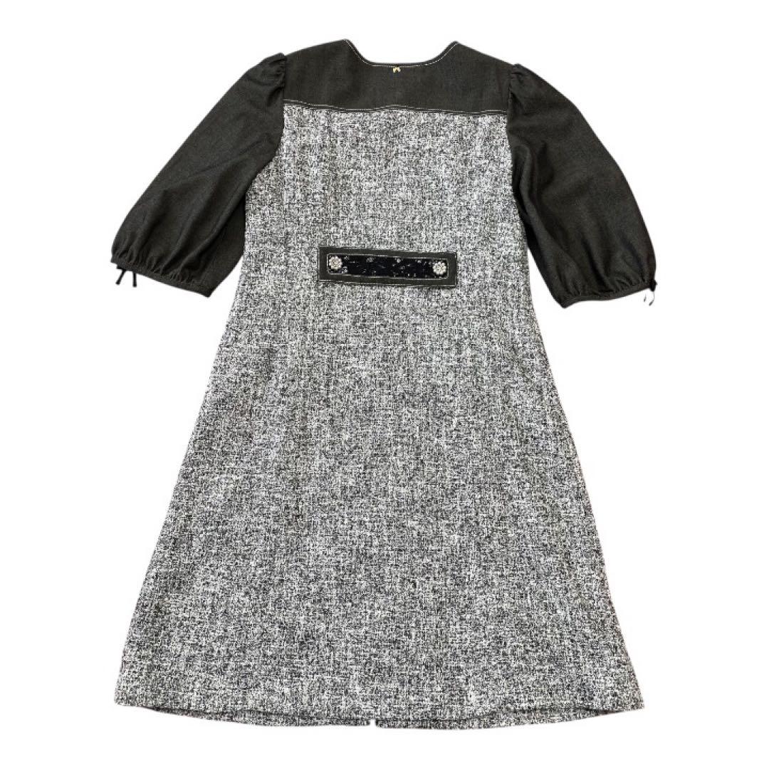 スーパービューティー【40/M相当】 デニム調×ツイード ドッキング