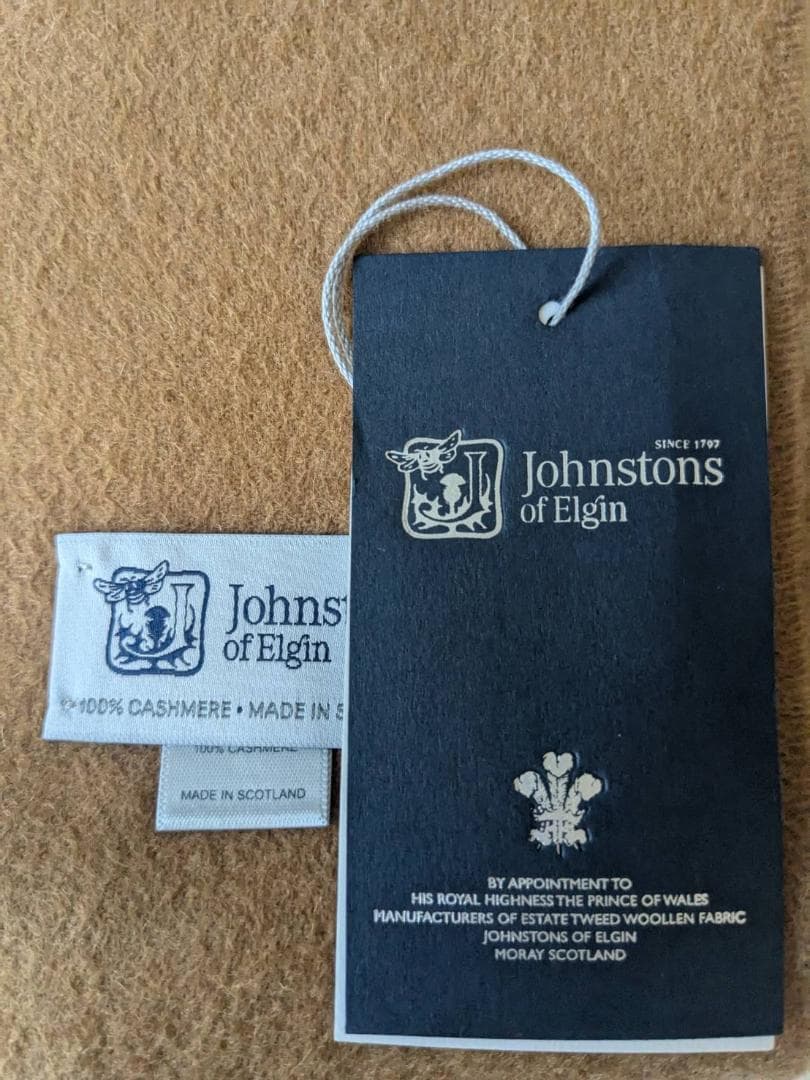 【新品】 Johnstons カシミヤ 大判ストール ダークキャメル