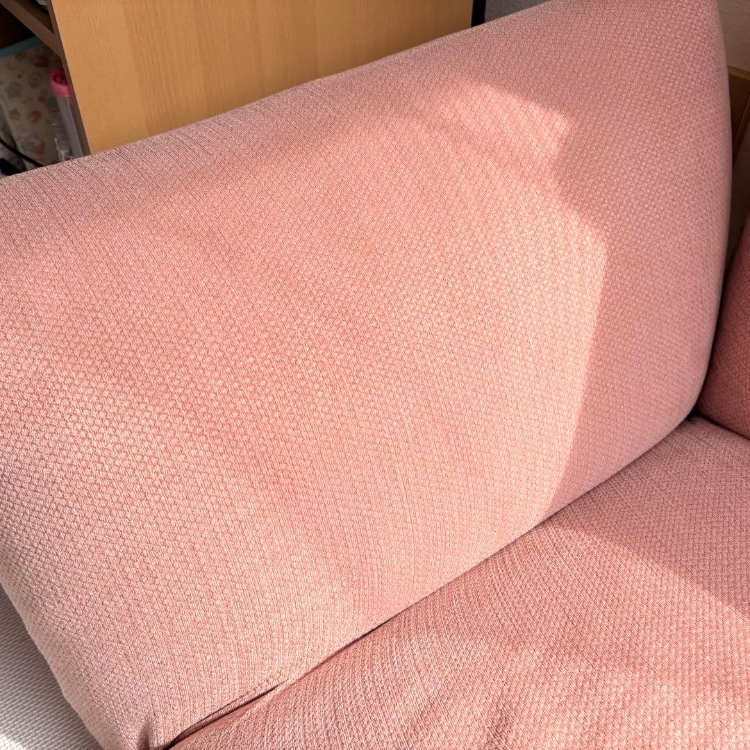 申年生まれ無印良品 リクライニングフロアソファ ピンク 幅88×奥行78×