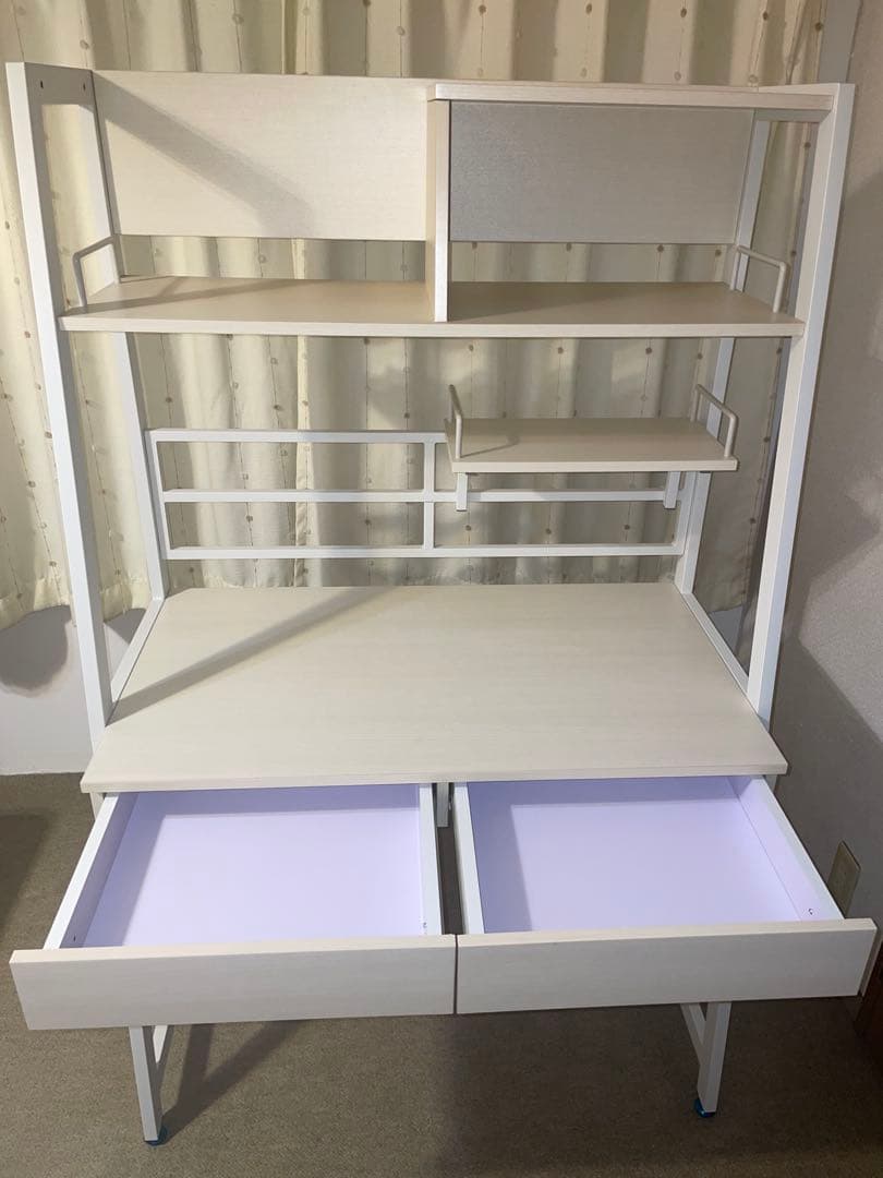 ニトリ/省スペースデスク(ホワイトウォッシュ)