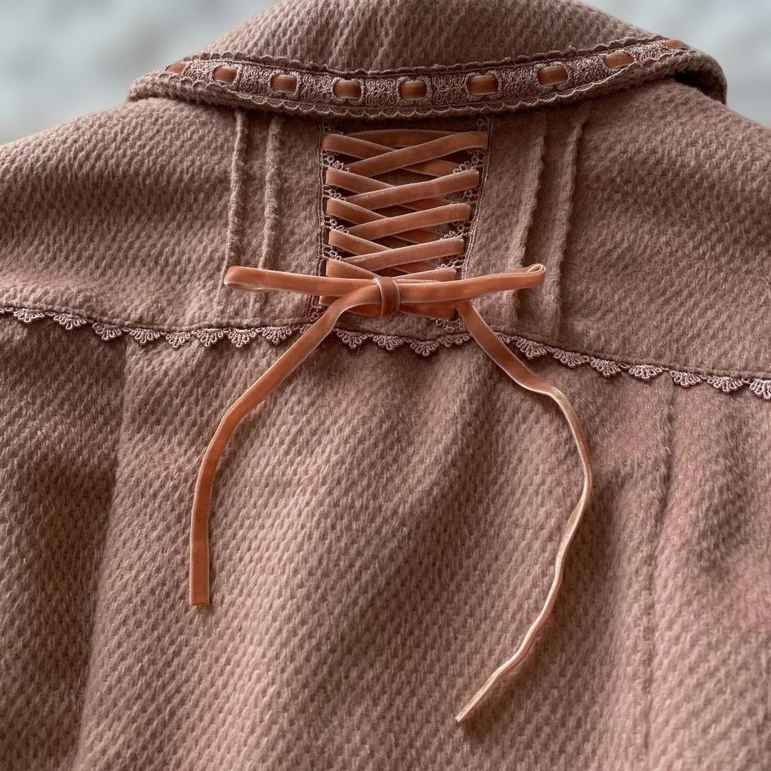 ♡美品♡axes femme ファー　ロングコート　レース　リボン　L ロリータ