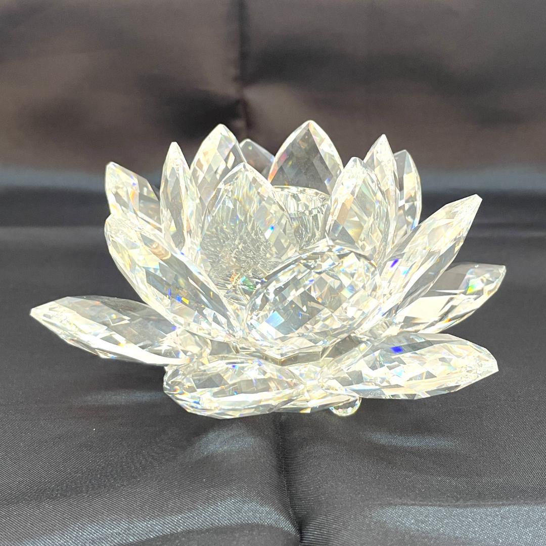 Y2503-307 SWAROVSKI クリスタル キャンドルホルダー 蓮 - メルカリ